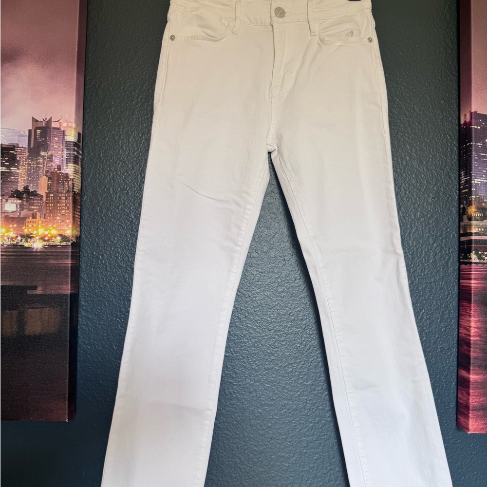 Frame Denim Women's Straight Leg White Jeans